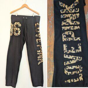 PINK Victorias Secret Sweatpants Cheetah sequin, Original Y2K, Black, Size M